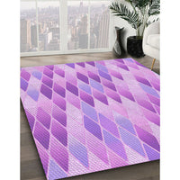 Patterned Pastel Purple Pink Rug, pat92pur