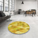 Round Patterned Caramel Brown Rug in a Office, pat92yw