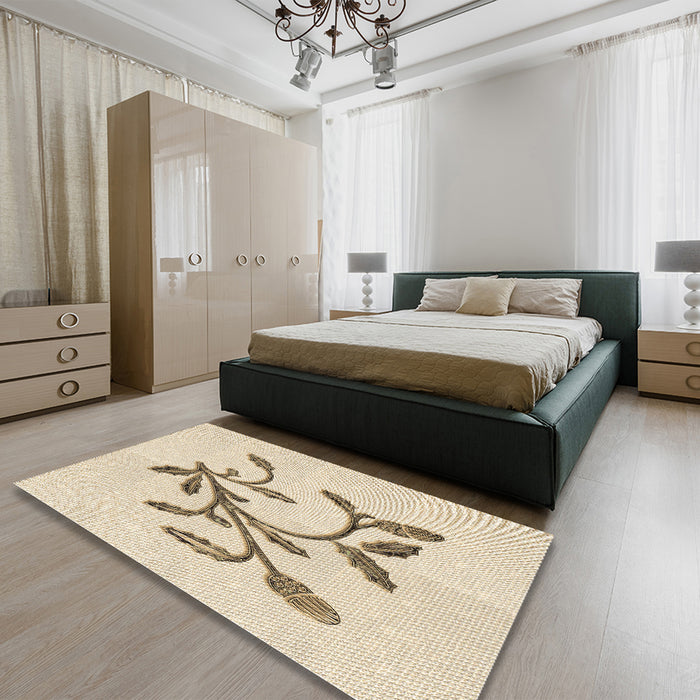 Patterned Peru Brown Rug in a Bedroom, pat920brn