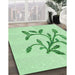 Machine Washable Transitional Mint Green Rug in a Family Room, wshpat920grn