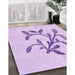 Patterned Purple Rug in Family Room, pat920pur