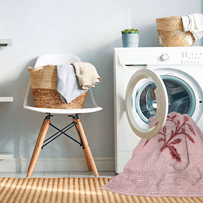 Machine Washable Transitional Pink Rug in a Washing Machine, wshpat920rd