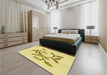 Patterned Sun Yellow Rug in a Bedroom, pat920yw
