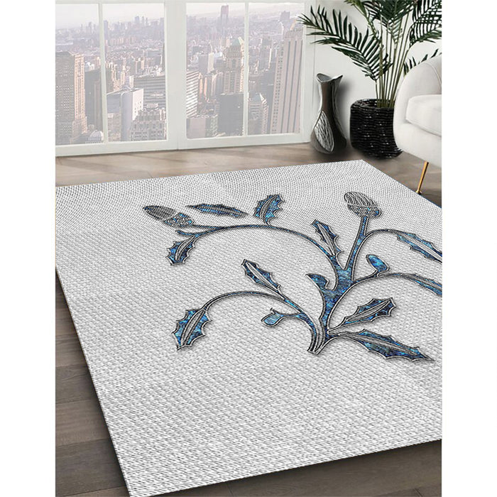 Patterned Off-White Novelty Rug in Family Room, pat920