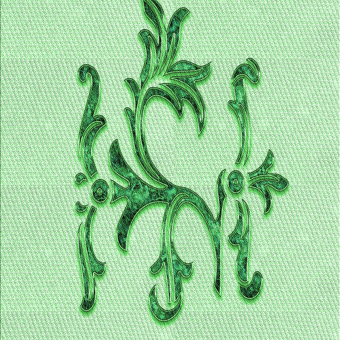 Patterned Mint Green Rug, pat921grn