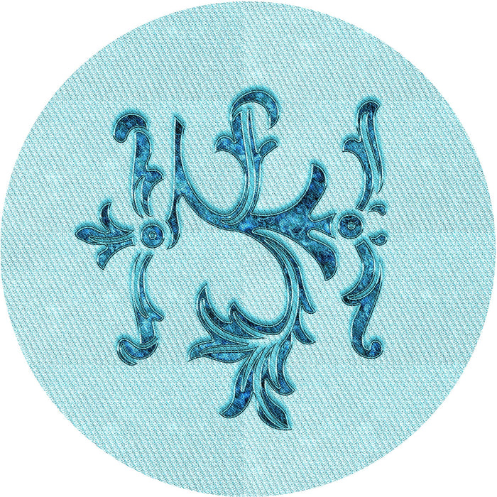 Square Patterned Electric Blue Rug, pat921lblu