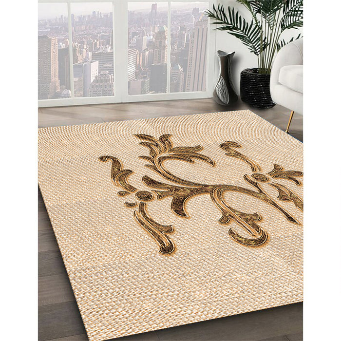 Machine Washable Transitional Peru Brown Rug in a Family Room, wshpat921org