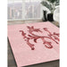 Machine Washable Transitional Pink Rug in a Family Room, wshpat921rd