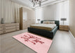 Patterned Pink Rug in a Bedroom, pat921rd