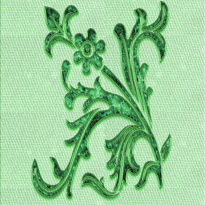 Patterned Light Green Rug, pat922grn