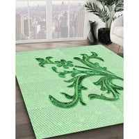 Patterned Light Green Rug, pat922grn