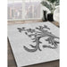 Machine Washable Transitional Platinum Gray Rug in a Family Room, wshpat922gry