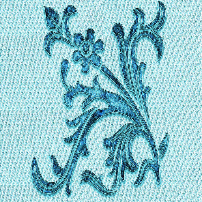 Patterned Electric Blue Rug, pat922lblu