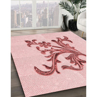 Patterned Light Rose Pink Rug, pat922rd