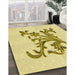 Patterned Sun Yellow Rug in Family Room, pat922yw