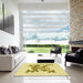 Square Patterned Sun Yellow Rug in a Living Room, pat922yw