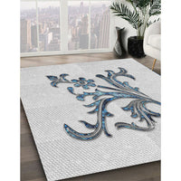 Patterned Silver Gray Novelty Rug, pat922