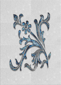 Patterned Silver Gray Novelty Rug, pat922