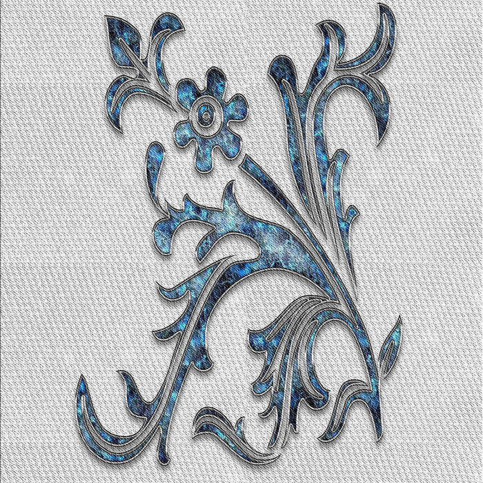 Patterned Silver Gray Novelty Rug, pat922