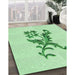 Machine Washable Transitional Mint Green Rug in a Family Room, wshpat923grn