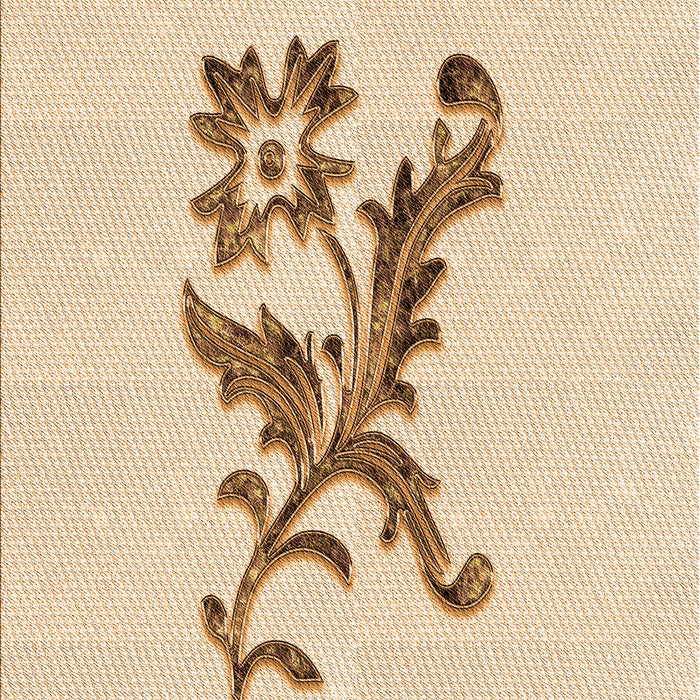 Patterned Brown Sand Brown Rug, pat923org