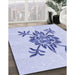 Patterned Lavender Blue Rug in Family Room, pat924blu