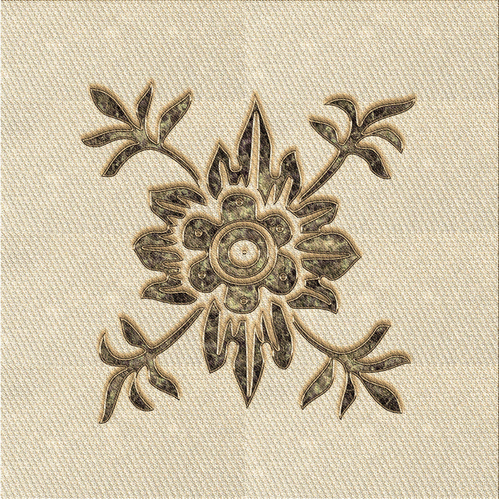 Round Patterned Peru Brown Rug, pat924brn