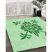 Patterned Mint Green Rug in Family Room, pat924grn