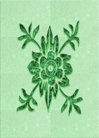 Machine Washable Transitional Mint Green Rug, wshpat924grn
