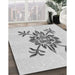 Machine Washable Transitional Platinum Gray Rug in a Family Room, wshpat924gry