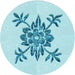 Square Patterned Electric Blue Rug, pat924lblu