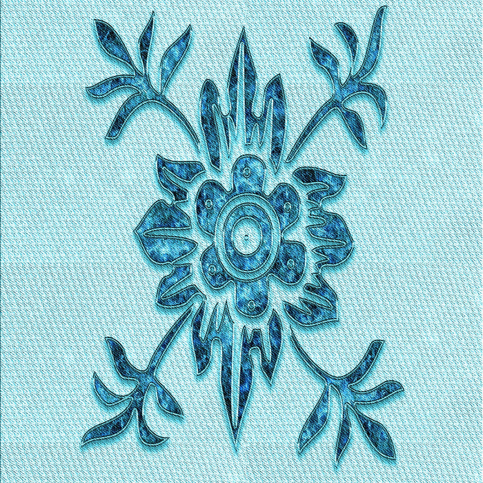 Patterned Electric Blue Rug, pat924lblu