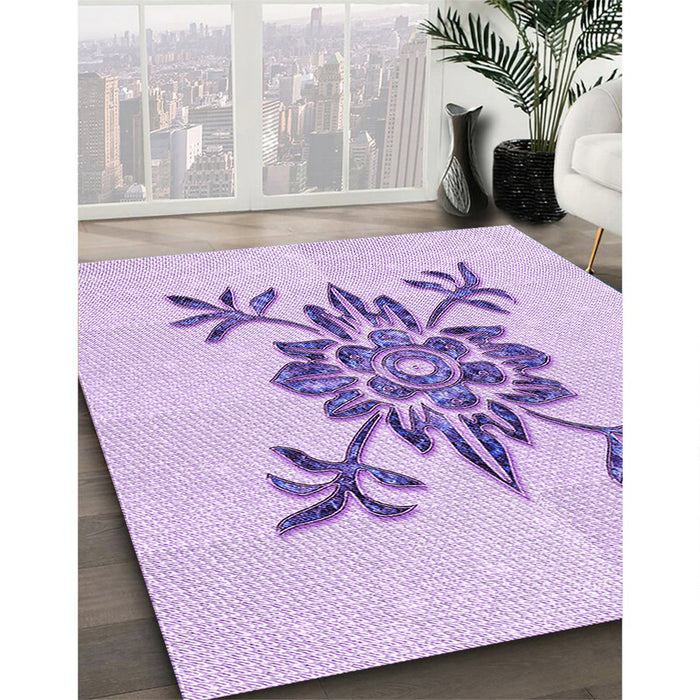Machine Washable Transitional Purple Rug in a Family Room, wshpat924pur