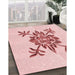 Patterned Light Rose Pink Rug in Family Room, pat924rd