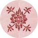 Square Patterned Light Rose Pink Rug, pat924rd
