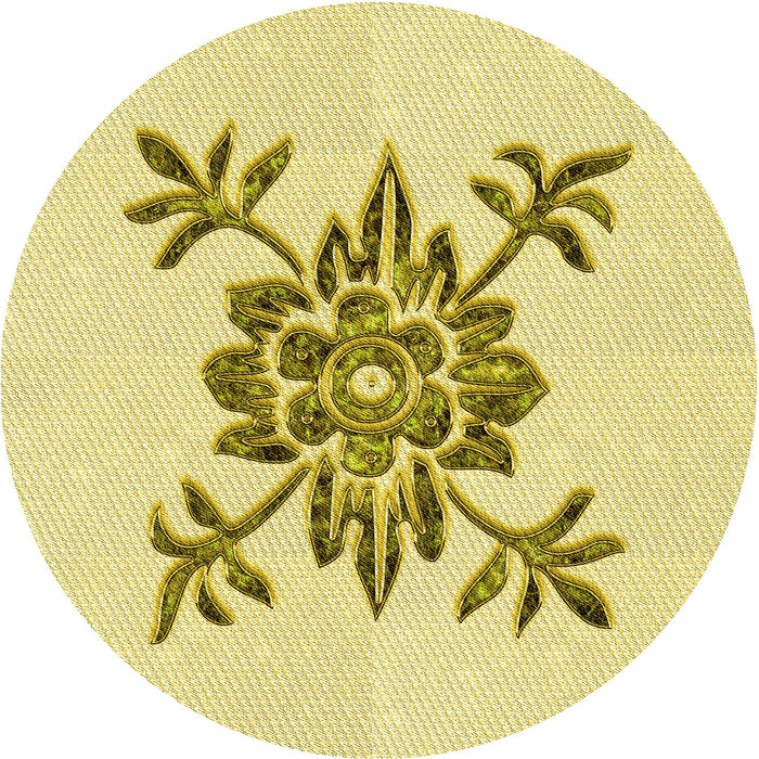 Square Patterned Sun Yellow Rug, pat924yw