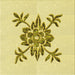 Round Patterned Sun Yellow Rug, pat924yw