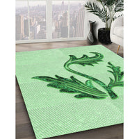 Patterned Mint Green Rug, pat925grn