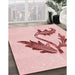 Machine Washable Transitional Light Rose Pink Rug in a Family Room, wshpat925rd
