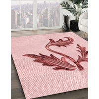 Patterned Light Rose Pink Rug, pat925rd