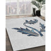 Patterned Silver Gray Novelty Rug in Family Room, pat925