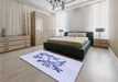 Patterned Lavender Blue Rug in a Bedroom, pat926blu