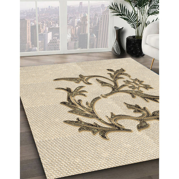 Patterned Peru Brown Rug in Family Room, pat926brn