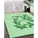 Machine Washable Transitional Mint Green Rug in a Family Room, wshpat926grn