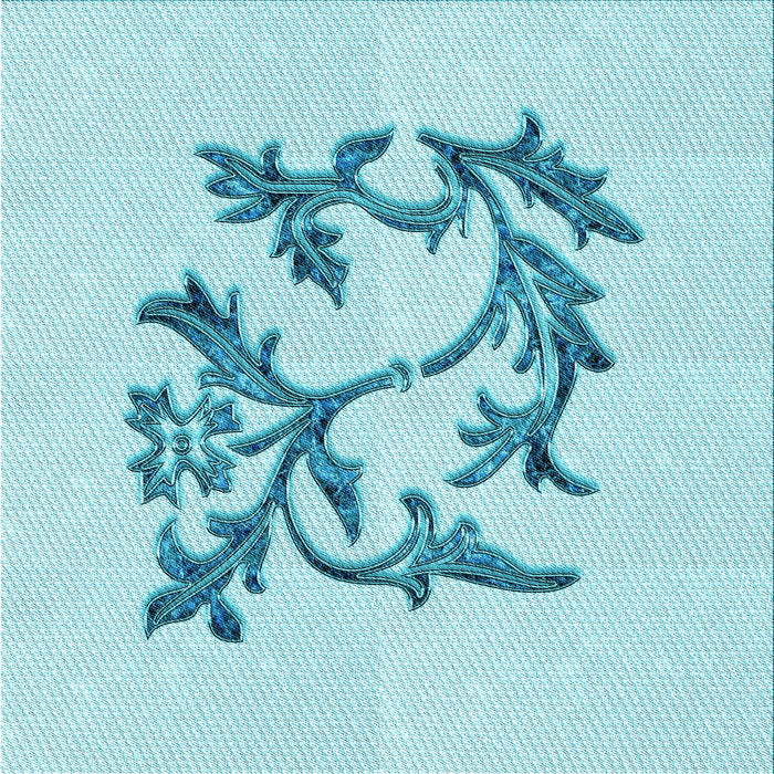 Round Patterned Electric Blue Rug, pat926lblu