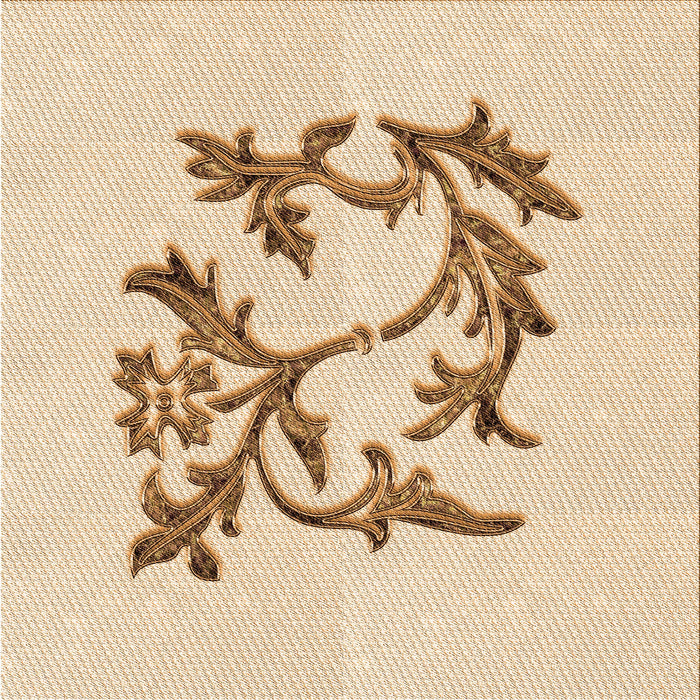 Round Patterned Bronze Brown Rug, pat926org