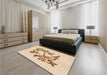 Patterned Bronze Brown Rug in a Bedroom, pat926org