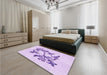 Patterned Purple Rug in a Bedroom, pat926pur