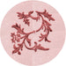Square Patterned Light Rose Pink Rug, pat926rd
