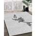 Patterned Platinum Gray Rug in Family Room, pat927gry